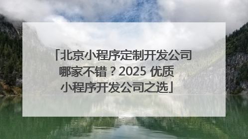 北京小程序定制开发公司哪家不错？2025 优质小程序开发公司之选