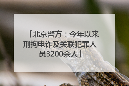 北京警方：今年以来刑拘电诈及关联犯罪人员3200余人