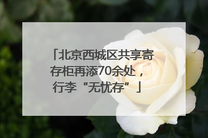 北京西城区共享寄存柜再添70余处，行李“无忧存”