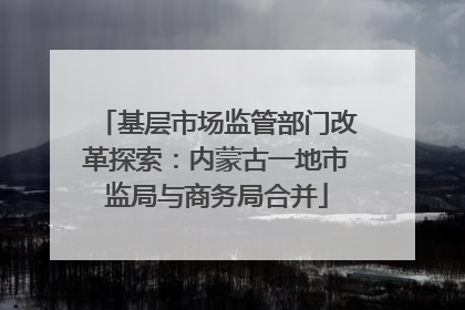 基层市场监管部门改革探索：内蒙古一地市监局与商务局合并