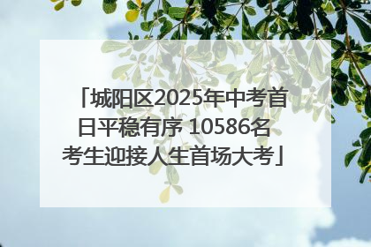 城阳区2025年中考首日平稳有序 10586名考生迎接人生首场大考