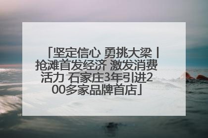 坚定信心 勇挑大梁丨抢滩首发经济 激发消费活力 石家庄3年引进200多家品牌首店