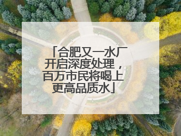 合肥又一水厂开启深度处理，百万市民将喝上更高品质水