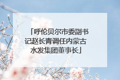 呼伦贝尔市委副书记赵长青调任内蒙古水发集团董事长