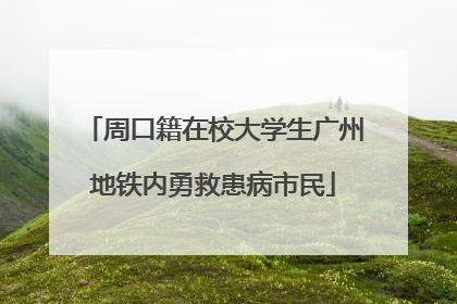 周口籍在校大学生广州地铁内勇救患病市民