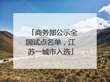 商务部公示全国试点名单，江苏一城市入选