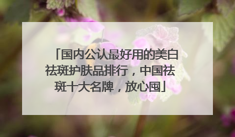 国内公认最好用的美白祛斑护肤品排行，中国祛斑十大名牌，放心囤