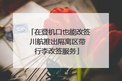 在登机口也能改签 川航推出隔离区带行李改签服务