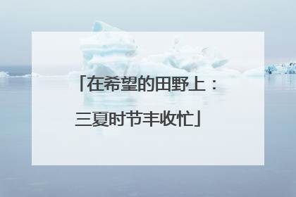 在希望的田野上：三夏时节丰收忙