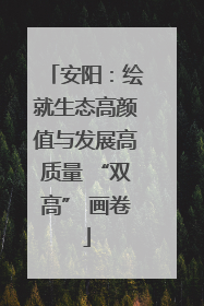 安阳：绘就生态高颜值与发展高质量 “双高” 画卷