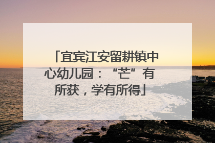 宜宾江安留耕镇中心幼儿园：“芒”有所获，学有所得