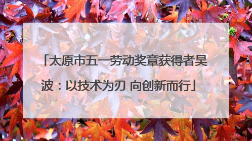 太原市五一劳动奖章获得者吴波：以技术为刃 向创新而行