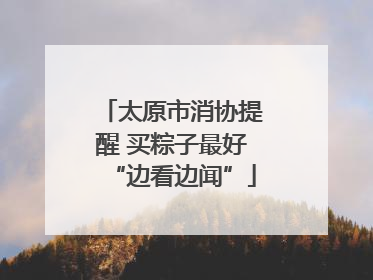 太原市消协提醒 买粽子最好“边看边闻”
