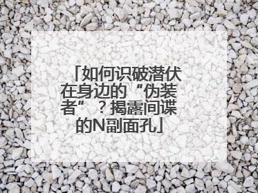 如何识破潜伏在身边的“伪装者”？揭露间谍的N副面孔