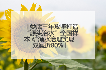 娄底三年攻坚打造“源头治水”全国样本 矿涌水治理实现双减近80%