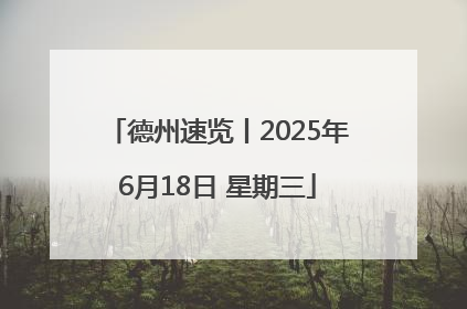 德州速览丨2025年6月18日 星期三