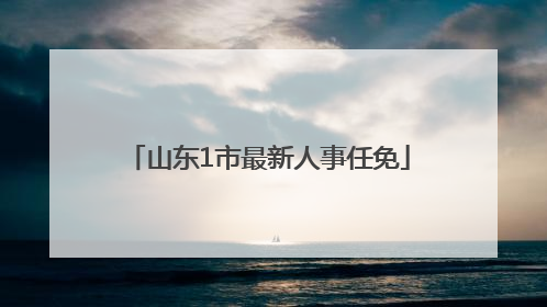 山东1市最新人事任免