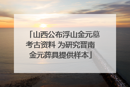 山西公布浮山金元墓考古资料 为研究晋南金元葬具提供样本