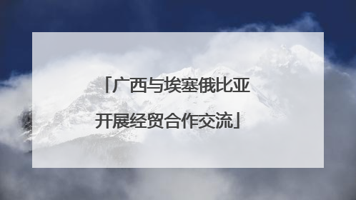 广西与埃塞俄比亚开展经贸合作交流