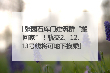 张园石库门建筑群“搬回家”！轨交2、12、13号线将可地下换乘