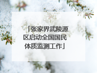 张家界武陵源区启动全国国民体质监测工作