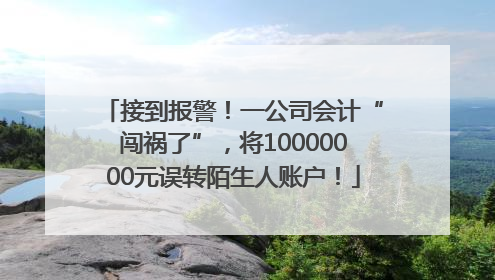 接到报警！一公司会计“闯祸了”，将10000000元误转陌生人账户！