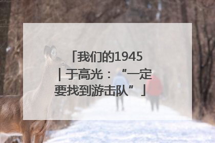 我们的1945｜于高光：“一定要找到游击队”