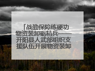 战勤保障练硬功 物资装卸砺精兵——开阳县人武部组织支援队伍开展物资装卸专业训练