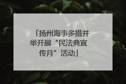扬州海事多措并举开展“民法典宣传月”活动