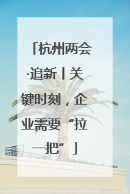 杭州两会·追新丨关键时刻，企业需要“拉一把”
