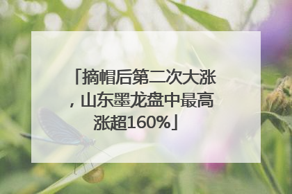 摘帽后第二次大涨，山东墨龙盘中最高涨超160%