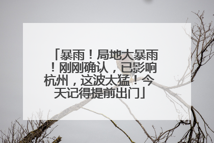 暴雨！局地大暴雨！刚刚确认，已影响杭州，这波太猛！今天记得提前出门