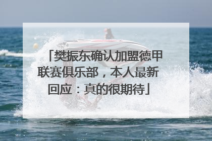 樊振东确认加盟德甲联赛俱乐部，本人最新回应：真的很期待