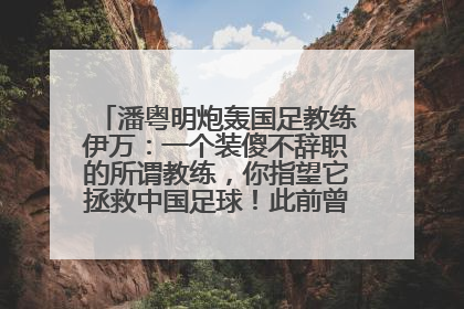 潘粤明炮轰国足教练伊万：一个装傻不辞职的所谓教练，你指望它拯救中国足球！此前曾多次发文评价国足