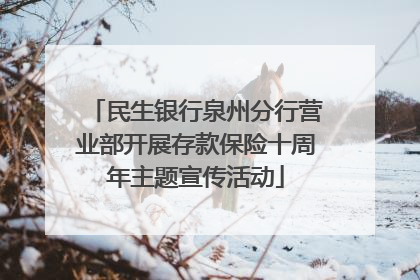 民生银行泉州分行营业部开展存款保险十周年主题宣传活动