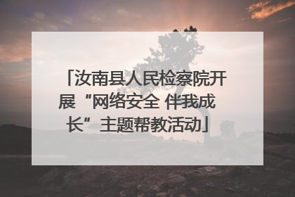 汝南县人民检察院开展“网络安全 伴我成长”主题帮教活动