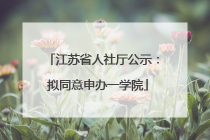 江苏省人社厅公示：拟同意申办一学院