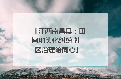 江西南昌县：田间地头化纠纷 社区治理绘同心