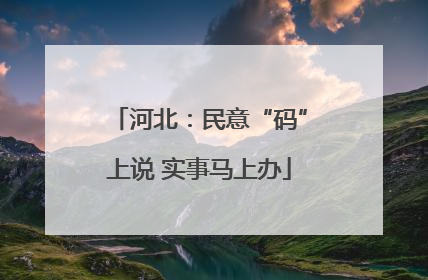 河北：民意“码”上说 实事马上办