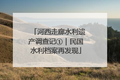 河西走廊水利遗产调查记①｜民国水利档案再发现