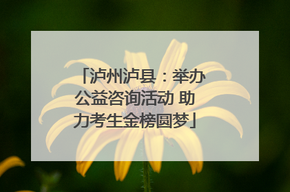 泸州泸县：举办公益咨询活动 助力考生金榜圆梦
