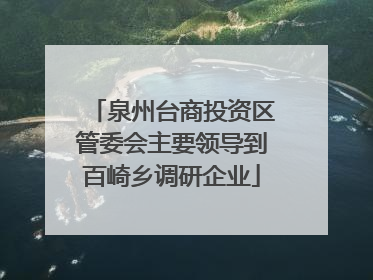 泉州台商投资区管委会主要领导到百崎乡调研企业