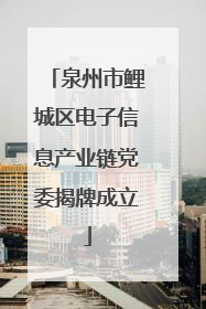 泉州市鲤城区电子信息产业链党委揭牌成立