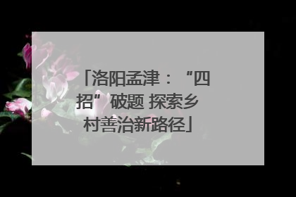 洛阳孟津：“四招”破题 探索乡村善治新路径