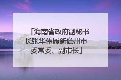 海南省政府副秘书长张华伟履新儋州市委常委、副市长