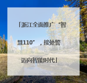 浙江全面推广“智慧110”，接处警迈向智能时代
