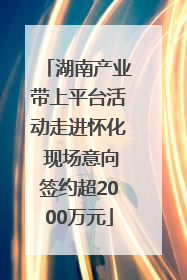 湖南产业带上平台活动走进怀化 现场意向签约超2000万元