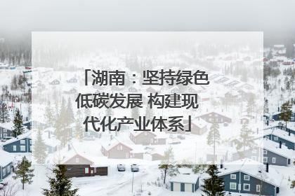 湖南：坚持绿色低碳发展 构建现代化产业体系