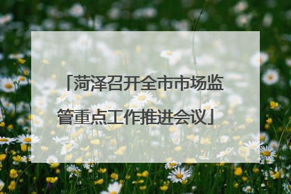 菏泽召开全市市场监管重点工作推进会议