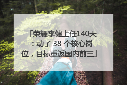 荣耀李健上任140天：动了 38 个核心岗位，目标重返国内前三